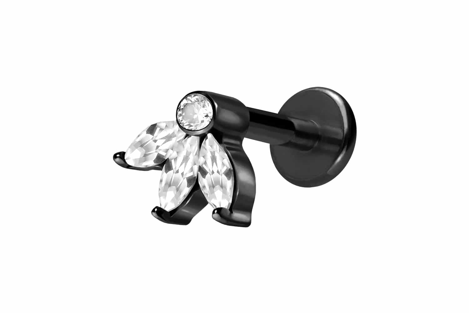Titan Labret Piercing mit Innengewinde LOTUSBLÜTE